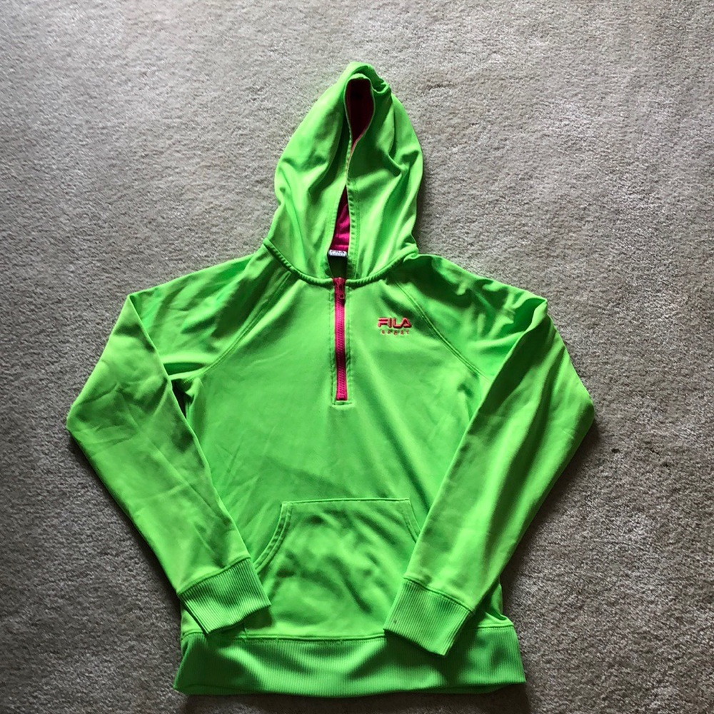 Lime and Pink FILA Sport ZIP UP Hoodie